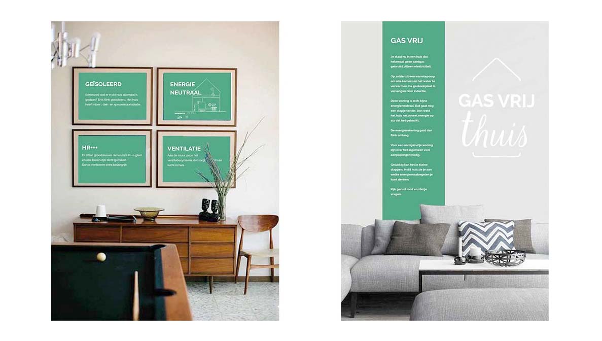 Concept, communicatie advies en interieurstyling voor 'Gasvrij Thuis' Utrecht ontwerp PuurElise