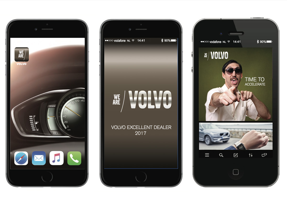 Interne communicatie voor Volvo VED met app en brochure ontwerp 